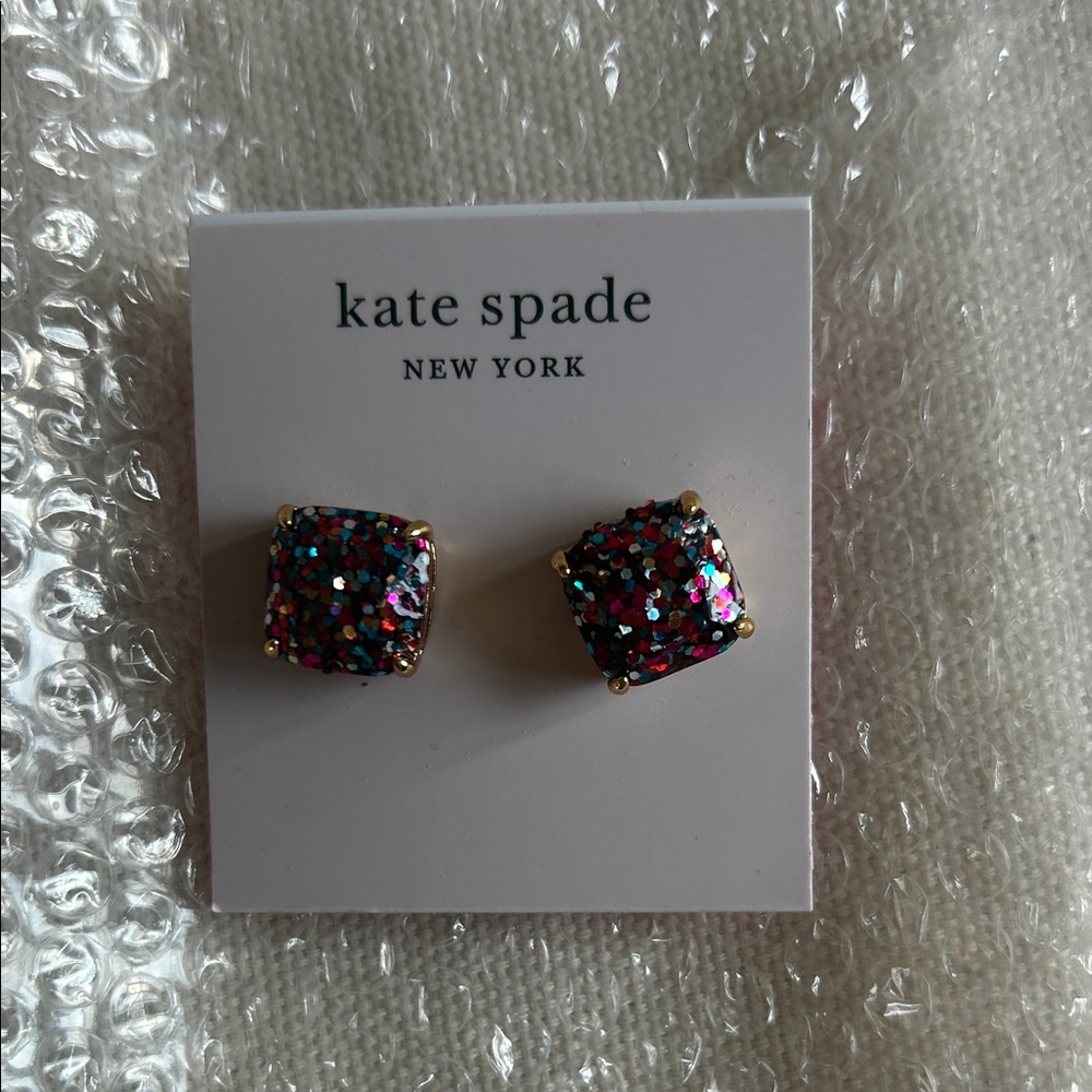 kate spade Gold Necklace and Multicolor Glitter Stud Earrings - Picture 2 of 3